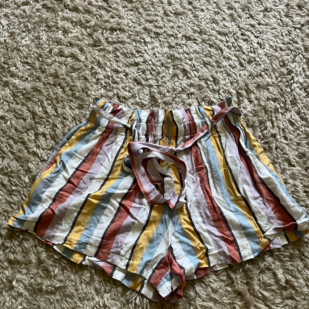 Hollister Multicolor Striped High Waist Shorts